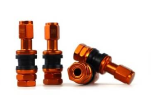 Aluminium-Reifenventil, eloxiert „Orange“, 4er-Packung